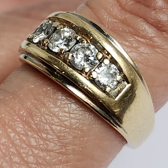 [SOLD] Vid Clip 9.38g 14k SOLID Gold Diamond Channel Set Ring Signed Sz 8 - Picture 12 of 13